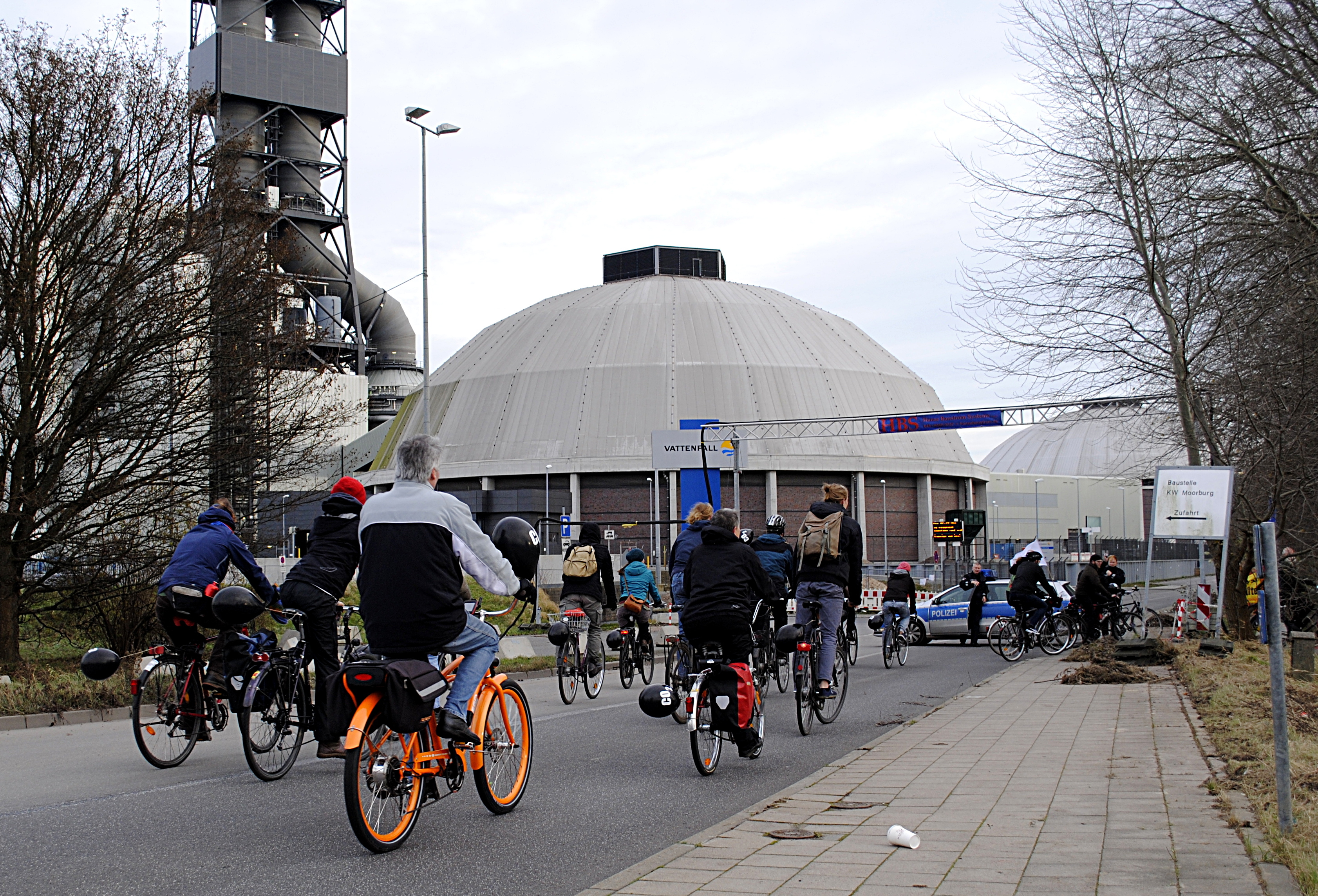 Ankunft bei der CO2-Schleuder in Moorburg